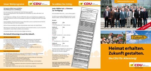 Unser Wahlprogramm Kommunalwahlen 2009 7 ... - CDU Altensteig