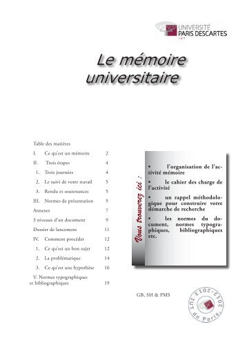 Le mÃ©moire universitaire - Palimpsestes