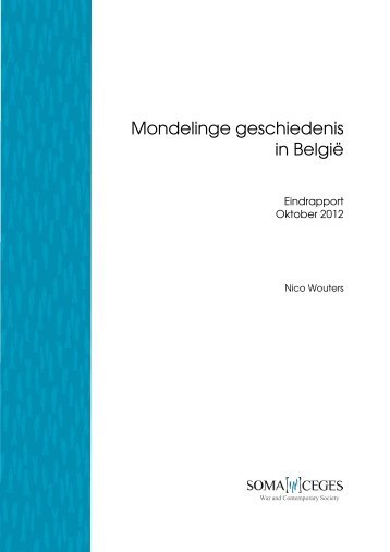 Rapport Mondelinge Geschiedenis - Centre for Historical Research ...