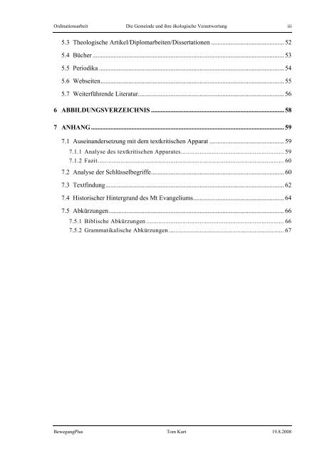 die gemeinde und ihre Ã¶kologische verantwortung - BewegungPlus