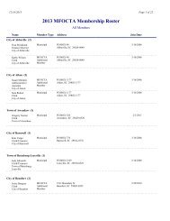 MFOCTA Membership Roster - Municipal Association of South ...