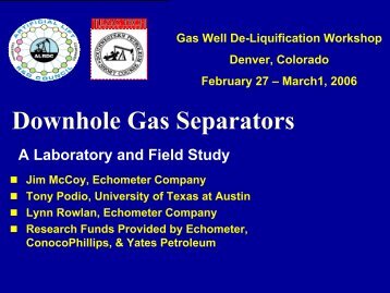 Downhole Gas Separators - ALRDC