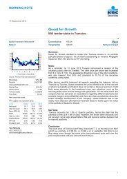 Analyst Report KBC Securities - Quest for Growth