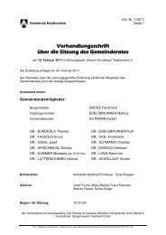 Verhandlungsschrift über die Sitzung des Gemeinderates