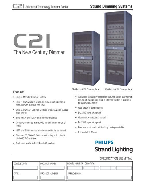 C21 Dimming System - Strand Lighting