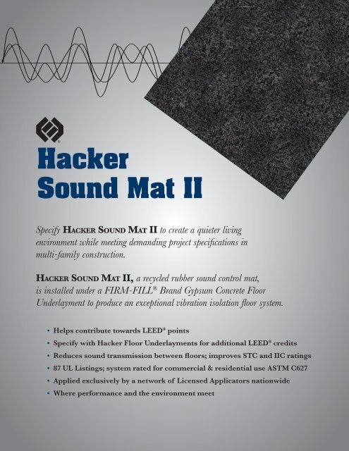 Hacker Sound Mat Ii Hacker Industries Inc