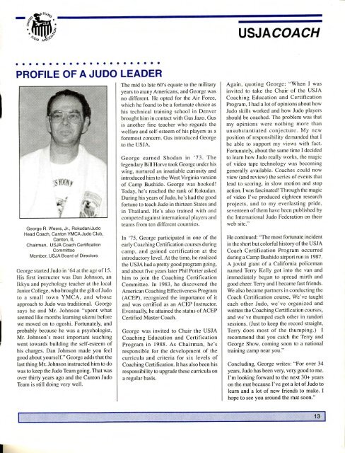 USJA Coach - Spring 2000 - Judo Information Site