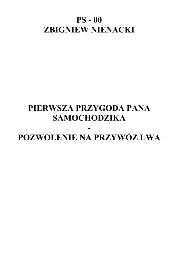 00 - Pan Samochodzik i Pierwsza Przygoda - Zbigniew Nienac…