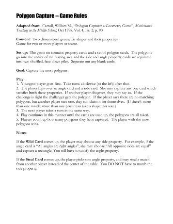 Polygon Capture -- Game Rules - Gvsu