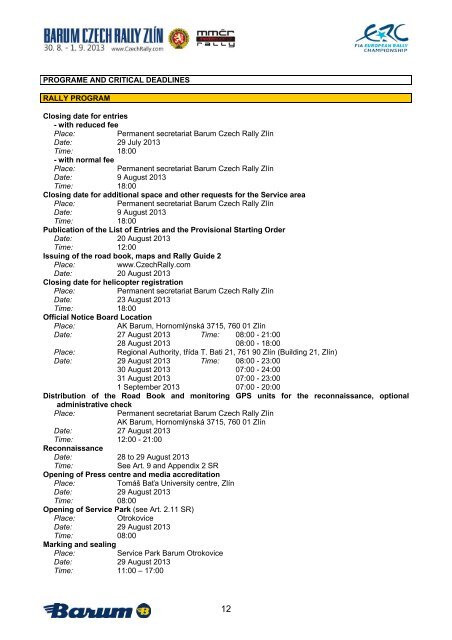 RALLY GUIDE 1 GB - Barum Czech Rally ZlÃ­n - Autosport.cz