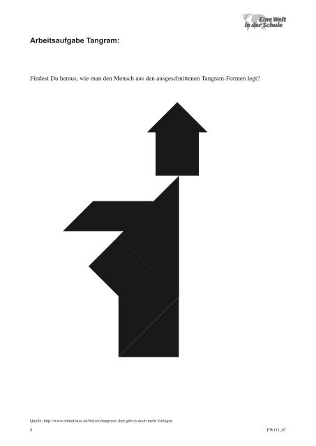 Bastelvorlage Tangram: - Eine Welt in der Schule