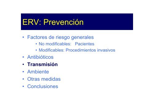 Enterococo resistente a Vancomicina PrevenciÃ³n