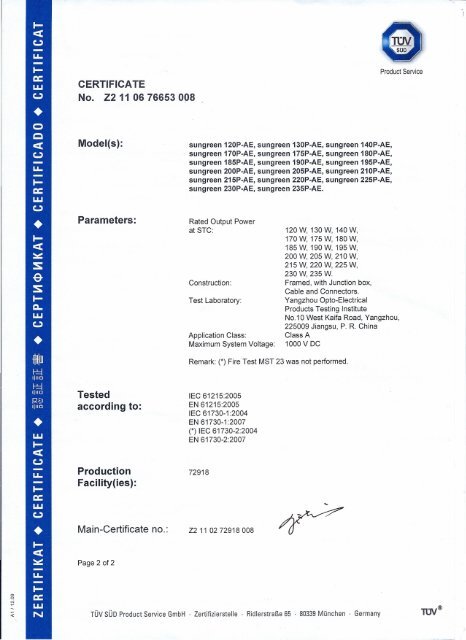 CERTIFICATE - sungreen energy