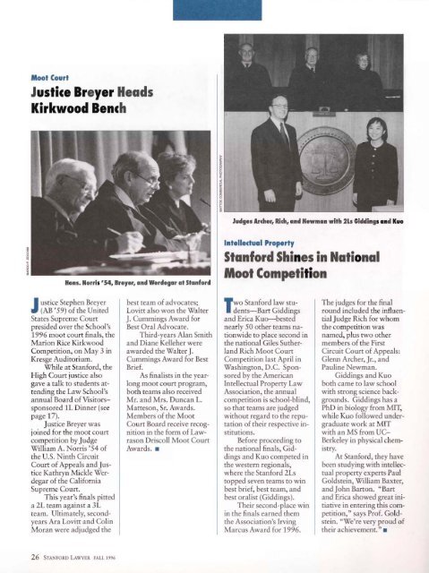 Fall 1996 – Issue 50 - Stanford Lawyer - Stanford University