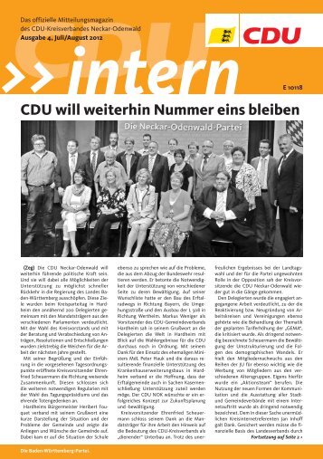 Aus dem Kreisverband KREISTEIL - CDU Neckar-Odenwald