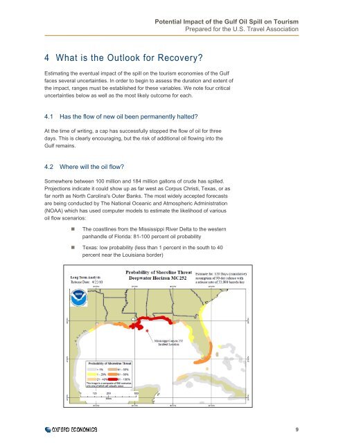 Potential Impact of the Gulf Oil Spill on Tourism - US Travel ...