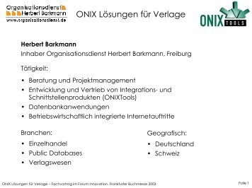 ONIX LÃ¶sungen fÃ¼r Verlage - ONIXTools