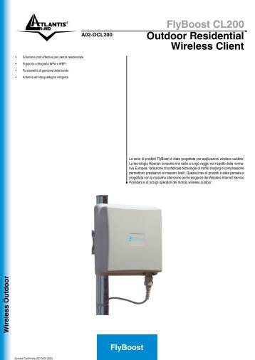 FlyBoost CL200 Outdoor Residential Wireless Client - Sidin S.p.A.