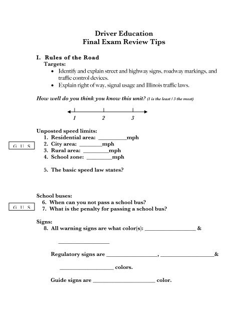 texas drivers ed final exam answer key