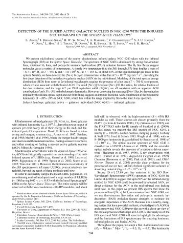 ApJ 640, 204 - IRS, The Infrared Spectrograph - Cornell University