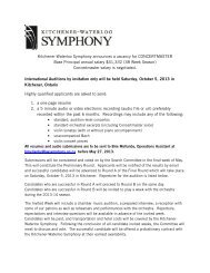 PDF Version with Repertoire List - Kitchener-Waterloo Symphony