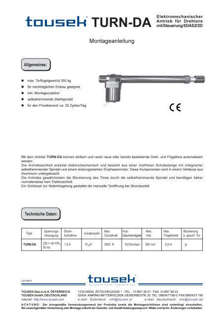 TURN-DA - Tousek Shop by Antech