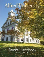 View the 2013-14 AU Parent Handbook - Alfred University