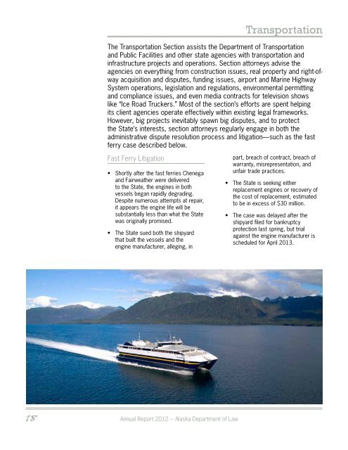 Annual Report 2012 - Alaska Department of Law