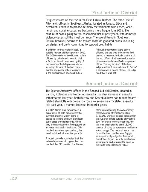 Annual Report 2012 - Alaska Department of Law