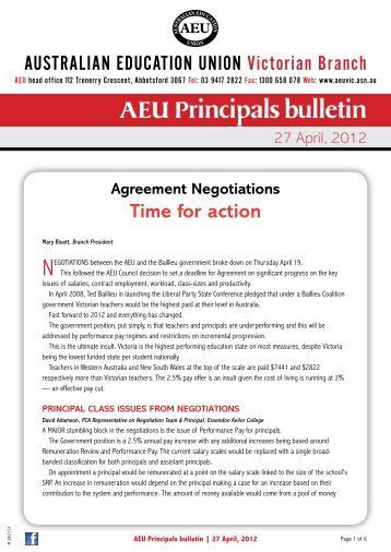 AEU Principals Bulletin April 2012 - Australian Education Union ...