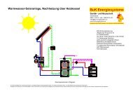 Warmwasser-Solaranlage, Nachheizung über Heizkessel