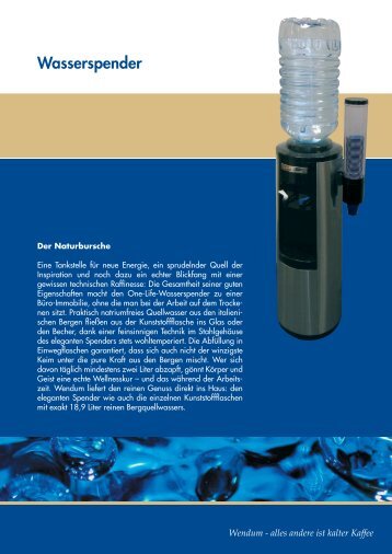 Datenblatt Wasserspender (pdf-Datei)