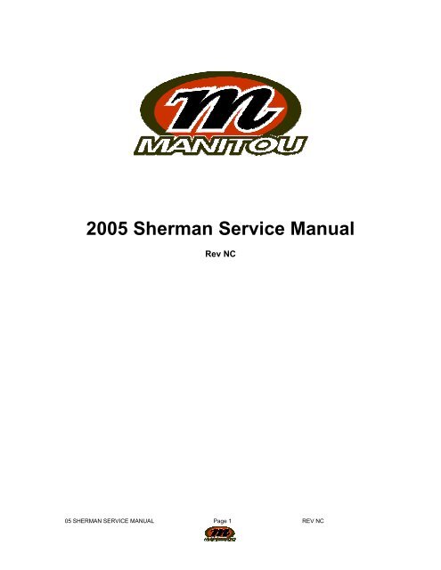 2005 Sherman Service Manual - Manitou