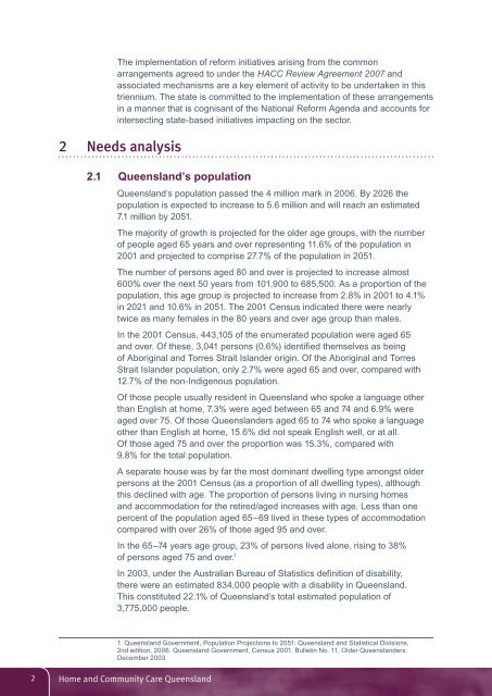 Triennial Plan: Home and Community Care Queensland 2008-2011