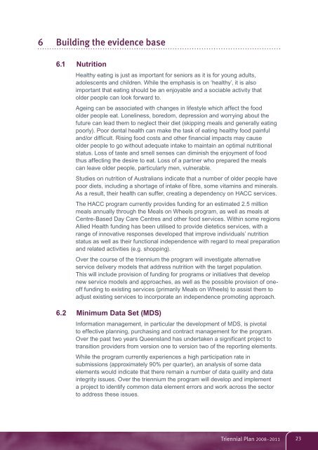 Triennial Plan: Home and Community Care Queensland 2008-2011