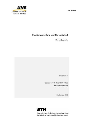 Nr. 11/03 FluglÃ¤rmverteilung und Gerechtigkeit - ETH ZÃ¼rich