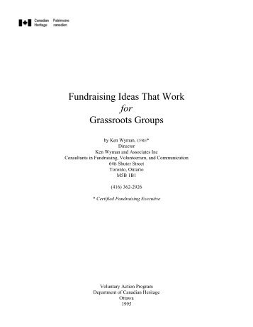 Fundraising Ideas that Work for Grassroots Groups - National Adult ...