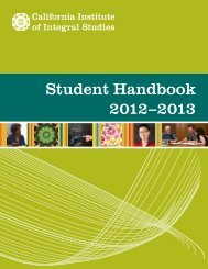 Student Handbook 2012â2013 - California Institute of Integral Studies