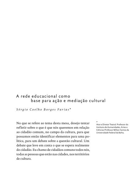 Políticas Culturais para as Cidades