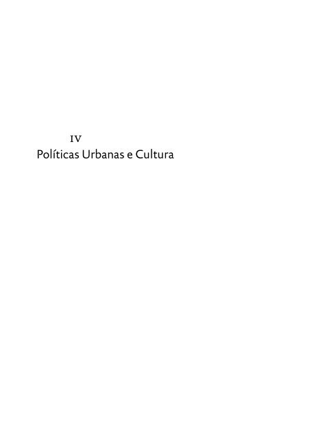 Políticas Culturais para as Cidades