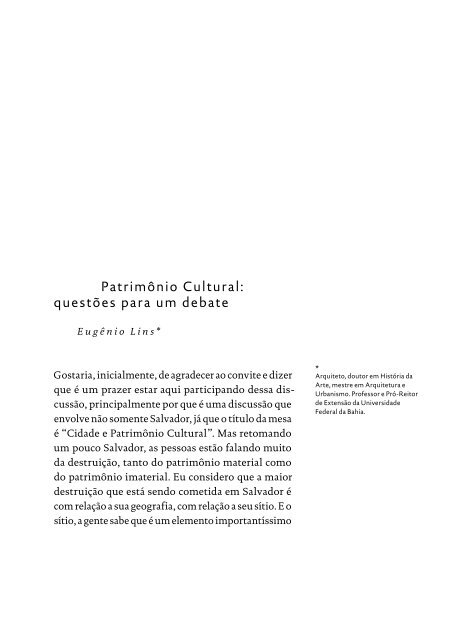 Políticas Culturais para as Cidades