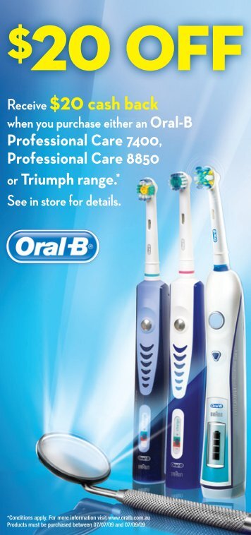 Receive $20cash back when you purchase either an Oral-B ...