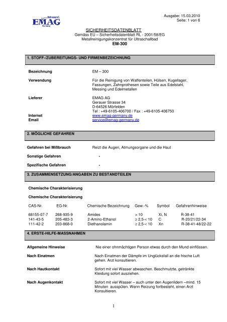 EM 300-Sicherheitsdatenblatt-12-03-10 - Emag AG