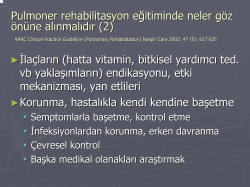 Pulmoner Rehabilitasyon ve Evde BakÄ±mÄ±n TanÄ±mlanmasÄ±