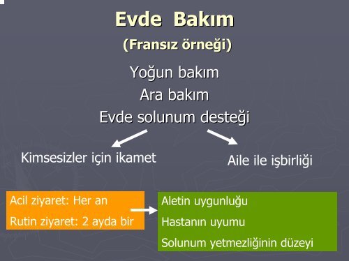 Pulmoner Rehabilitasyon ve Evde BakÄ±mÄ±n TanÄ±mlanmasÄ±