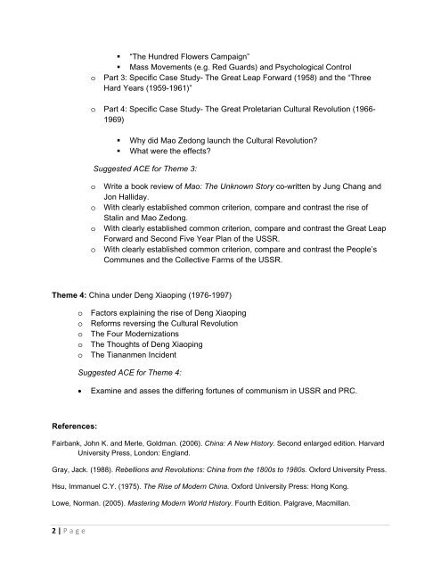 SYLLABUS OUTLINE (FOR STUDENTS) - Hwa Chong Institution