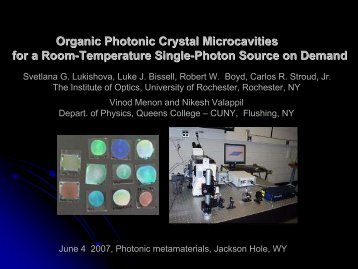 View Talk pdf - The Institute of Optics - University of Rochester