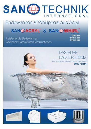 Badewannen & Whirlpools aus Acryl - Sanotechnik