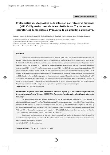 HTLV-1/2 - Revista EXPERIENCIA MÉDICA