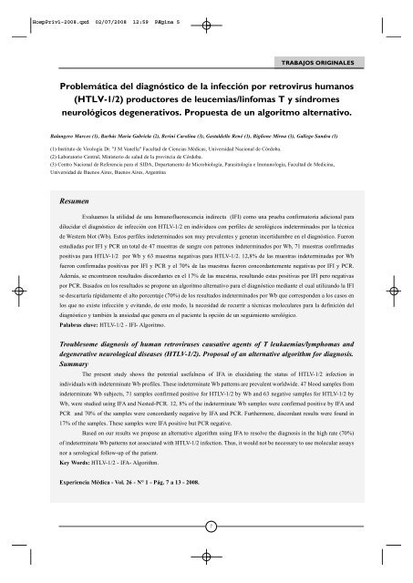 HTLV-1/2 - Revista EXPERIENCIA MÉDICA